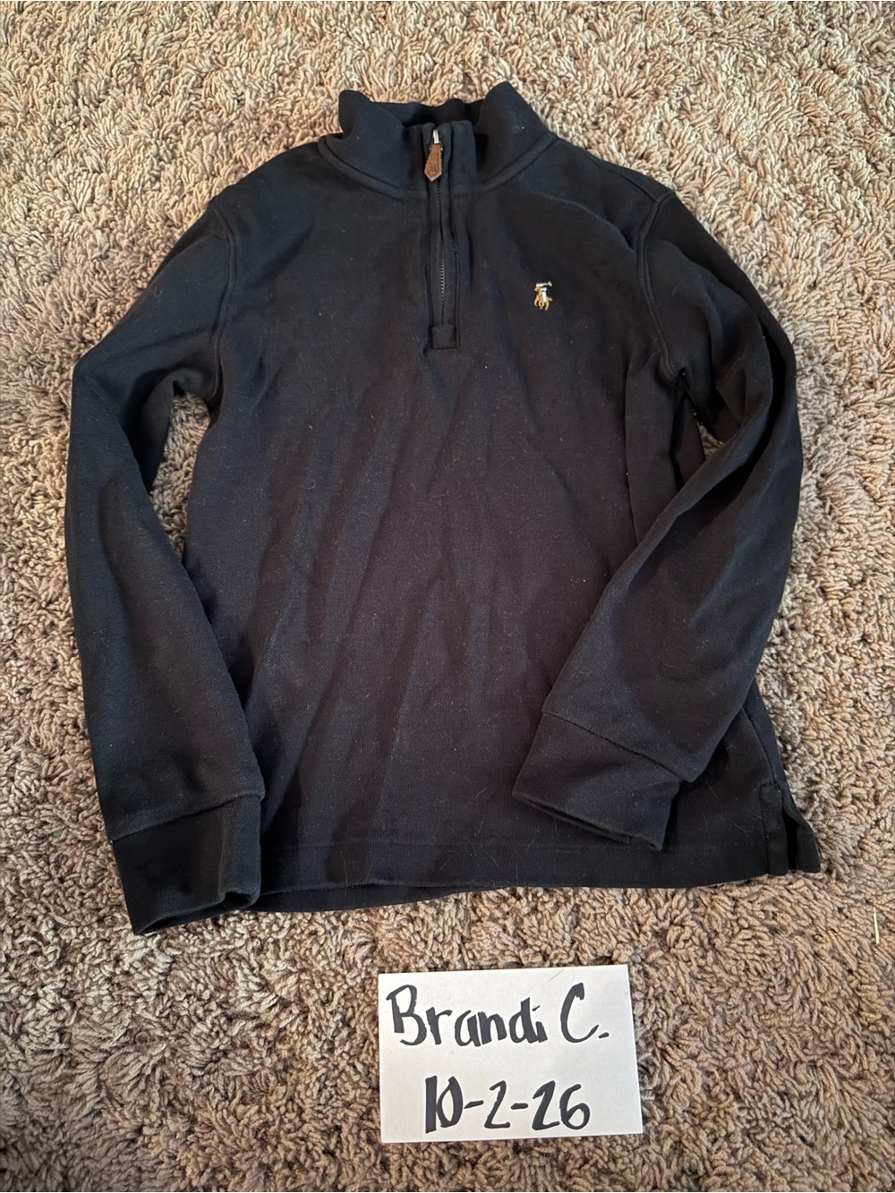 Polo by Ralph Lauren Black Half-Zip Sweater - Men's